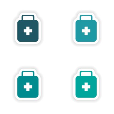 progettazione di assiemi autoadesivo realistici su carta medicina toracica