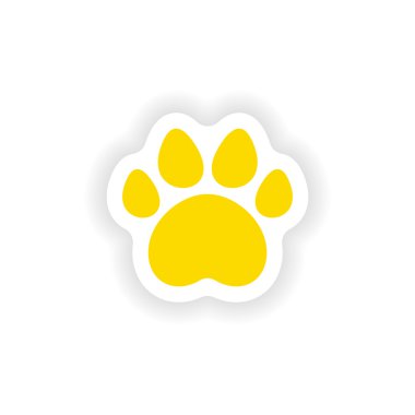 simgesi etiket gerçekçi tasarım hayvanlar izleri kağıt üzerinde