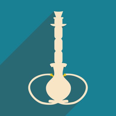 Düz gölge simgesi ve mobil uygulama nargile shisha ile
