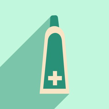 Düz gölge simgesi ve mobil uygulama tıbbi jel ile