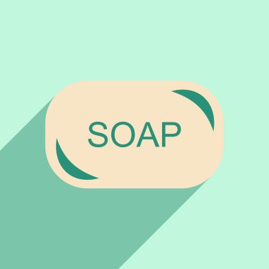 Düz gölge simgesi ve mobil uygulama çamaşır sabunları