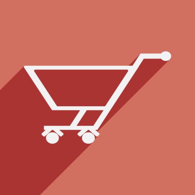 Düz gölge simgesi ve mobil uygulama arabası ile