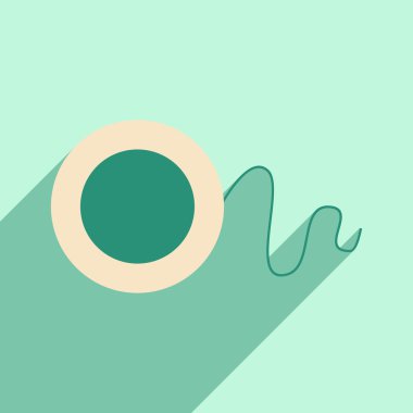 Düz gölge simgesi ve mobil uygulama diş ipi ile