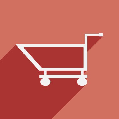 Düz gölge simgesi ve mobil uygulama arabası ile