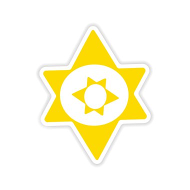 Kağıt simya sembol simge etiket gerçekçi tasarım