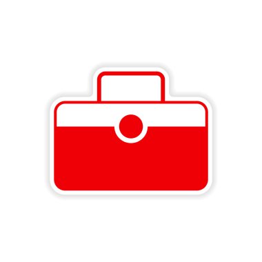 Kağıt Bagaj simge etiketi gerçekçi tasarım