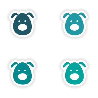 derleme gerçekçi etiket tasarım kağıt köpekler üzerinde