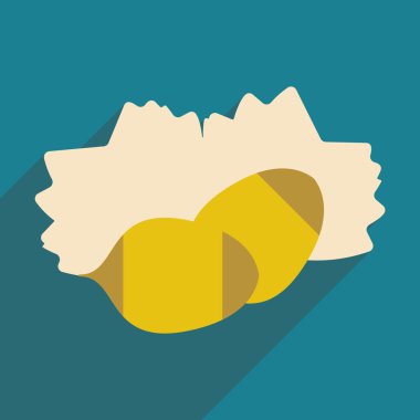 Düz gölge simgesi ve mobil uygulama çam fıstığı ile