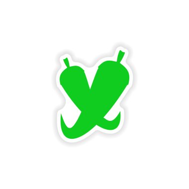 simgesi etiket gerçekçi tasarım üzerinde kağıt biber