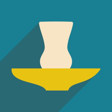 Düz gölge simgesi ve mobil uygulama cam Doğu ile