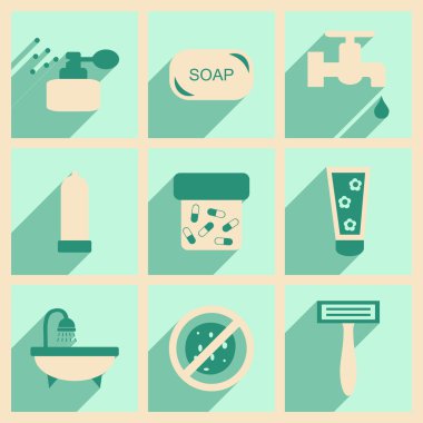 Düz gölge kavramı ve mobil uygulama vücut bakımı ile