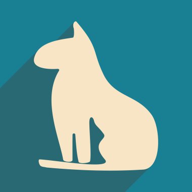 Düz gölge simgesi ve mobil uygulama Mısır kedi ile