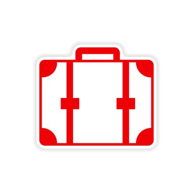 simgesi etiket gerçekçi tasarım üzerinde kağıt çanta