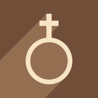 Düz gölge simgesi ve mobil uygulama eşitlik cinsiyetler ile