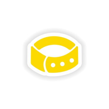 Kağıt tasma üzerinde simgesi etiket gerçekçi tasarım