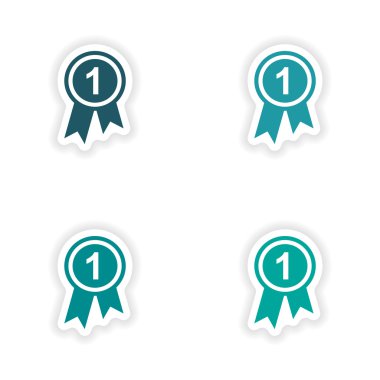 derleme gerçekçi etiket tasarım üzerinde kağıt madalya