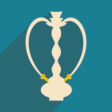 Düz gölge simgesi ve mobil uygulama nargile shisha ile