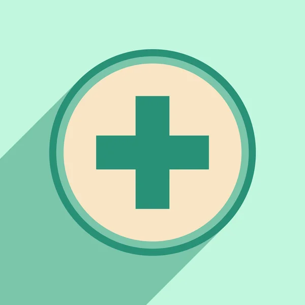 Düz gölge simgesi ve mobil uygulama logo tıbbi bakım ile — Stockvector