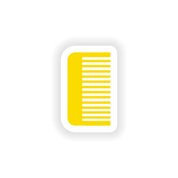 Adesivo icona design realistico su pettine di carta — Vettoriale Stock