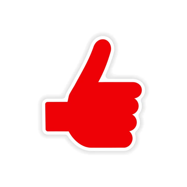 Icon sticker realistic design on paper hand finger — Stock Vector
