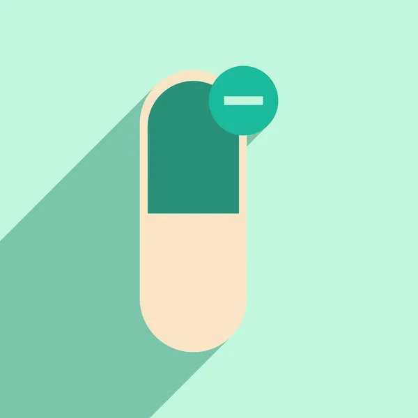 Platta med skugga ikonen och mobil applikation farmaceutisk kemi — Stock vektor
