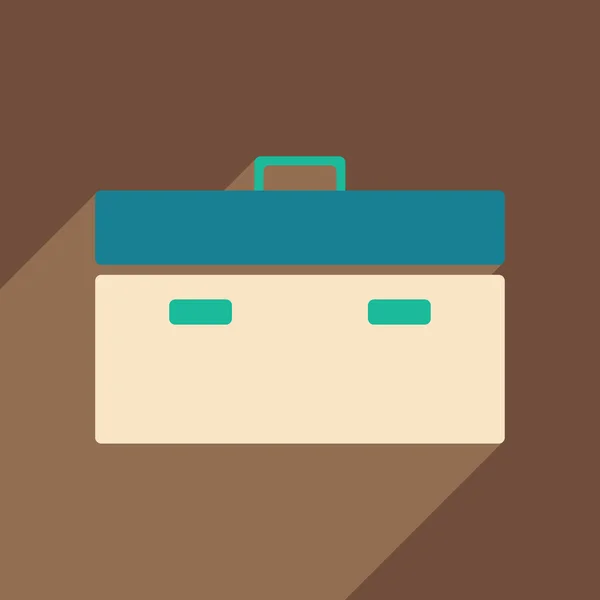 Piso con icono de sombra y maletín de aplicación móvil — Archivo Imágenes Vectoriales