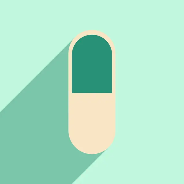 Piso con icono de sombra y aplicación móvil farmacéutica — Vector de stock