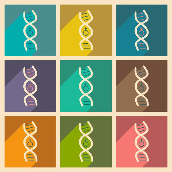 Plano con concepto de sombra y genes de aplicación móvil — Archivo Imágenes Vectoriales