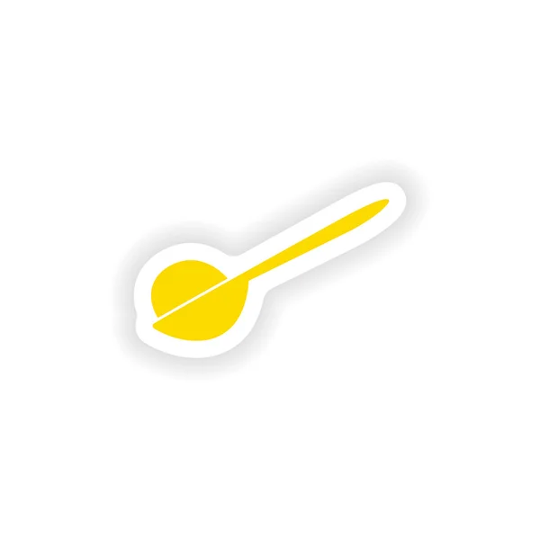 Adesivo icona design realistico su gelato di carta — Vettoriale Stock