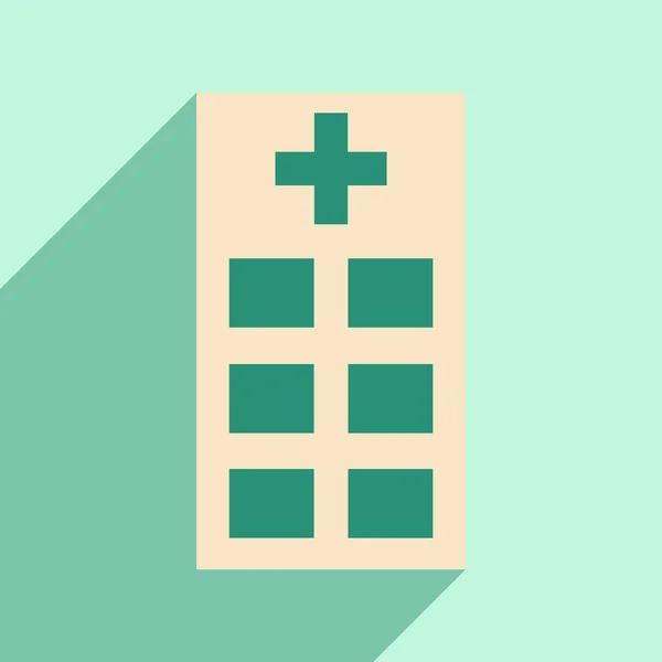 Appartamento con icona ombra e policlinico applicazione mobile — Vettoriale Stock