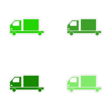 derleme gerçekçi etiket tasarım kağıt araba kargo Teslimatta