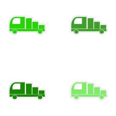 derleme gerçekçi etiket tasarım kağıt araba kargo Teslimatta