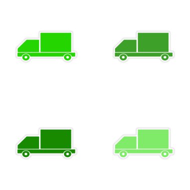 derleme gerçekçi etiket tasarım kağıt araba kargo Teslimatta