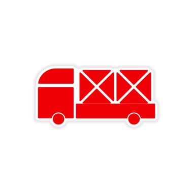 simgesi etiket gerçekçi tasarım üzerinde kağıt araba kargo lojistik