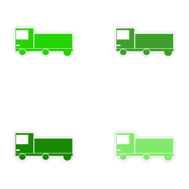 derleme gerçekçi etiket tasarım kağıt araba kargo Teslimatta