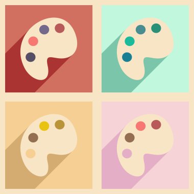 Düz gölge kavramı ve mobil uygulama palet ile