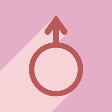 Düz gölge simgesi ve mobil uygulama eşitlik cinsiyetler ile