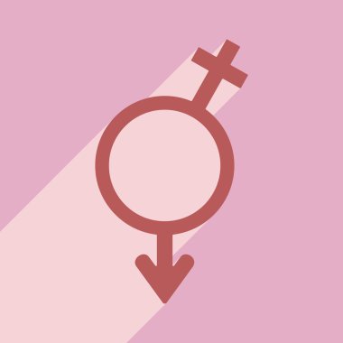 Düz gölge simgesi ve mobil uygulama eşitlik cinsiyetler ile