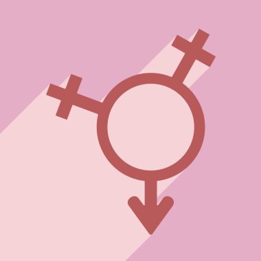 Düz gölge simgesi ve mobil uygulama eşitlik cinsiyetler ile