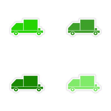 derleme gerçekçi etiket tasarım kağıt teslim kutusu kamyon