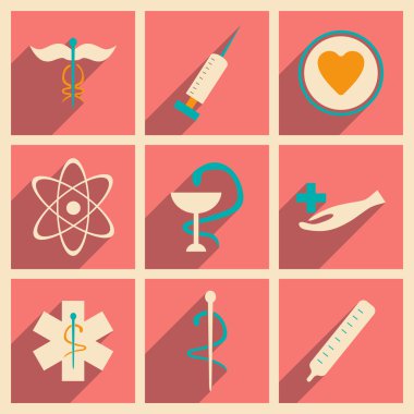 Düz gölge kavramı ve mobil uygulama eczane sembolü ile