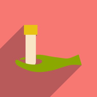 Düz gölge simgesi ve mobil uygulama laboratuarı logo ile