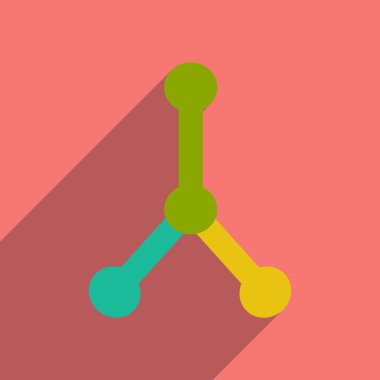 Düz gölge simgesi ve mobil uygulama reaktif ile