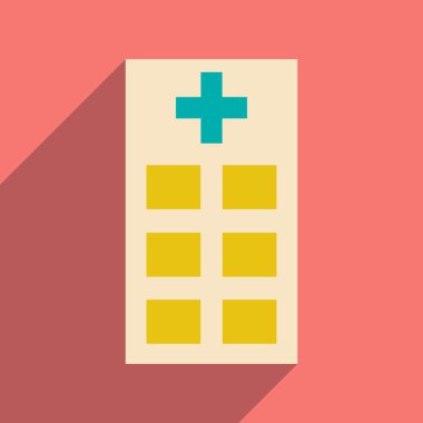 Düz gölge simgesi ve mobil uygulama poliklinik ile