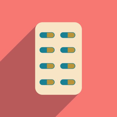 Alt gölge ile düz simgesi ve mobil uygulama sayaç