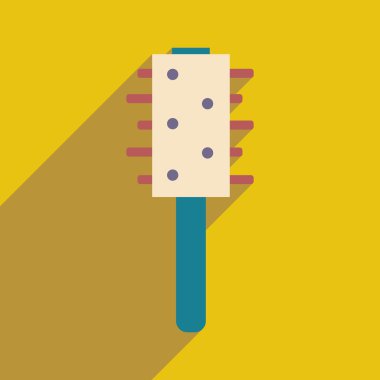 Düz gölge simgesi ve mobil uygulama saç fırçası ile