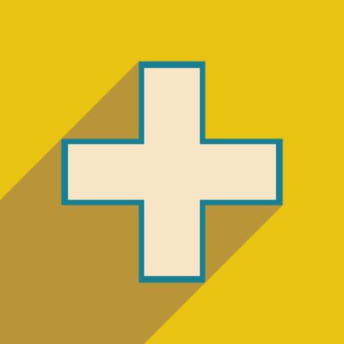 Düz gölge simgesi ve mobil uygulama eczane logo ile