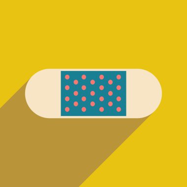 Düz gölge simgesi ve mobil uygulama tıbbi sıva ile