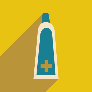 Düz gölge simgesi ve mobil uygulama tıbbi jel ile