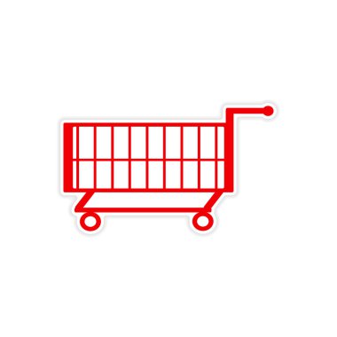 simgesi etiket gerçekçi tasarım üzerinde kağıt arabası